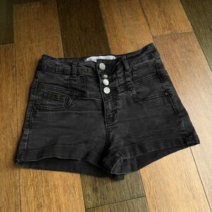 Black HighRise Denim Shorts